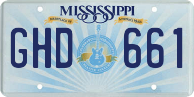 MS license plate GHD661