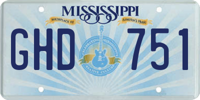 MS license plate GHD751