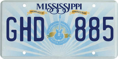 MS license plate GHD885