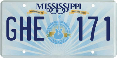MS license plate GHE171