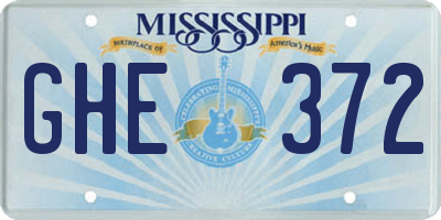 MS license plate GHE372