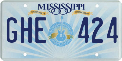 MS license plate GHE424