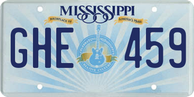 MS license plate GHE459