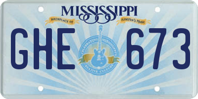 MS license plate GHE673