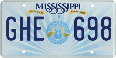 MS license plate GHE698
