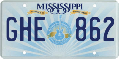MS license plate GHE862