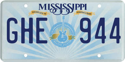 MS license plate GHE944