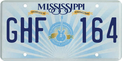MS license plate GHF164