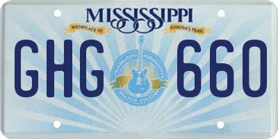 MS license plate GHG660