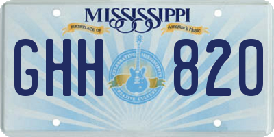 MS license plate GHH820