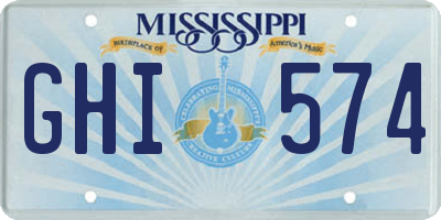 MS license plate GHI574