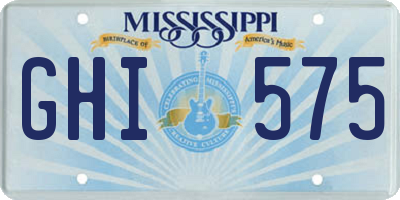 MS license plate GHI575