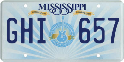 MS license plate GHI657