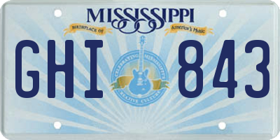 MS license plate GHI843