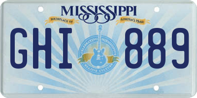 MS license plate GHI889