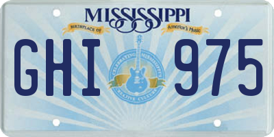 MS license plate GHI975
