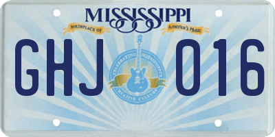 MS license plate GHJ016