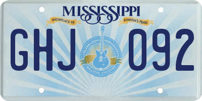 MS license plate GHJ092