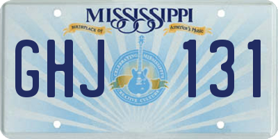 MS license plate GHJ131