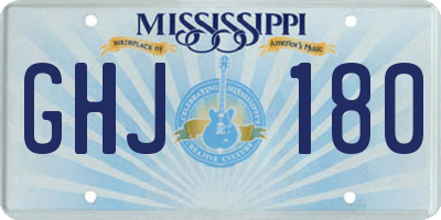 MS license plate GHJ180