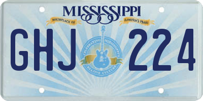 MS license plate GHJ224