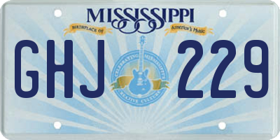 MS license plate GHJ229
