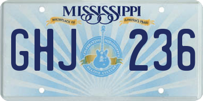 MS license plate GHJ236