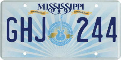 MS license plate GHJ244