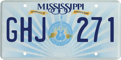 MS license plate GHJ271