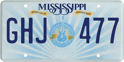 MS license plate GHJ477