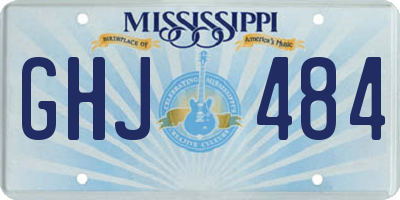 MS license plate GHJ484