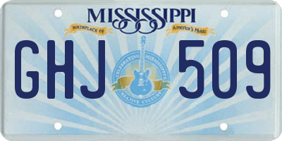 MS license plate GHJ509