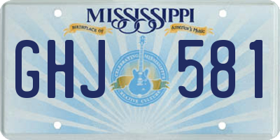 MS license plate GHJ581