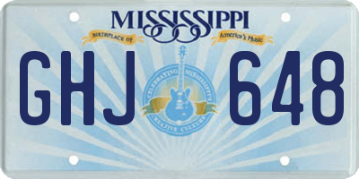 MS license plate GHJ648