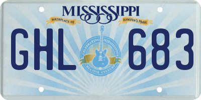 MS license plate GHL683