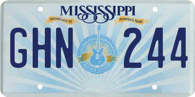 MS license plate GHN244