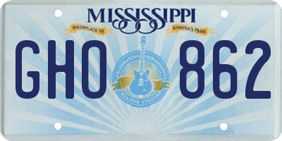 MS license plate GHO862
