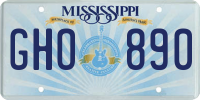 MS license plate GHO890