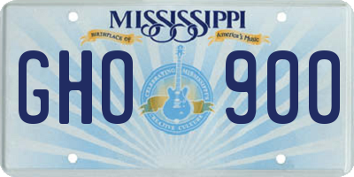 MS license plate GHO900