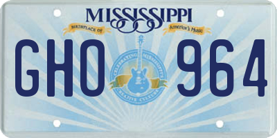 MS license plate GHO964