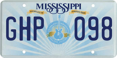 MS license plate GHP098
