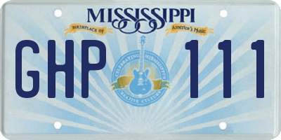 MS license plate GHP111