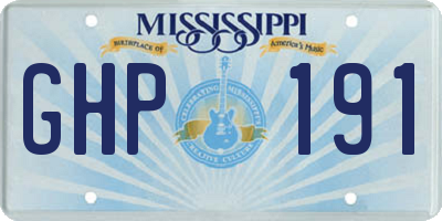 MS license plate GHP191