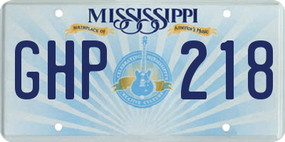 MS license plate GHP218