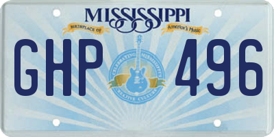 MS license plate GHP496