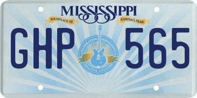 MS license plate GHP565