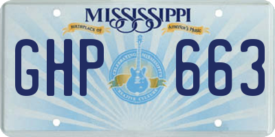MS license plate GHP663