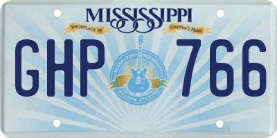 MS license plate GHP766