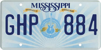 MS license plate GHP884