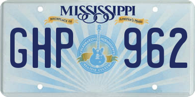 MS license plate GHP962
